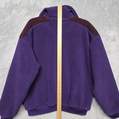 Vintage Columbia Fleece Jacket Mens Sz Large Purple Made USA Full