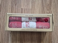 Rae Dunn Ladies 3 Pack Cozy Socks, Christmas
