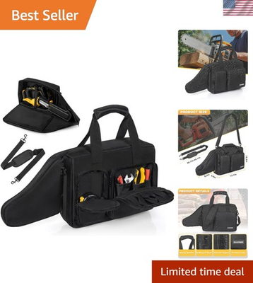 #ad Durable Chainsaw Storage Bag with Cushioned Strap Perfect for 8 Inch Tools $62.99