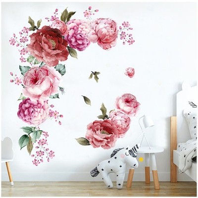 Pfingstrose Rose Wandaufkleber Wandbild Abziehbilder Geschenk Hohe Qualität