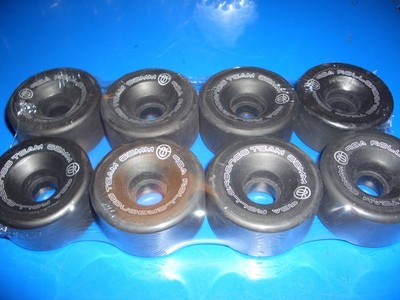 New Rollerbones Team Logo Wheels BLACK 98A   8 pack. Size: 62mm x 30mm