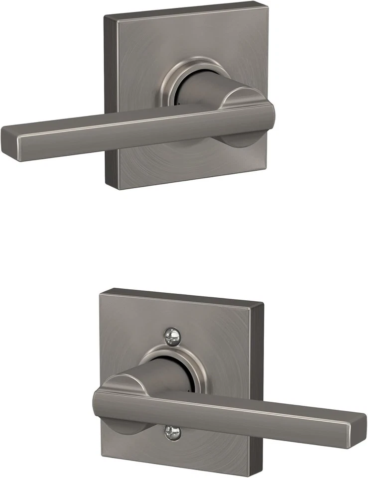 Fechadura de passagem de armário, fácil instalação, cetim níquel - Imagem 3 de 4