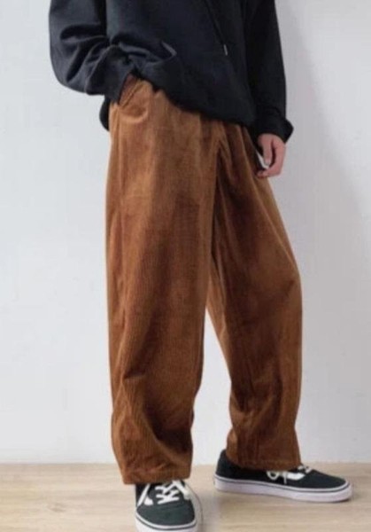 Men Obey Trousers Mustard Cotton S