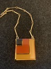 Vintage Sarah Coventry Lucite Geometric Square Pendant Necklace, 3 Colors! — photo 10