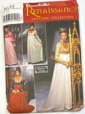Uncut Simplicity Medieval Renaissance Dress Pattern 9531, Women Sz. 6, 8, 10, 12