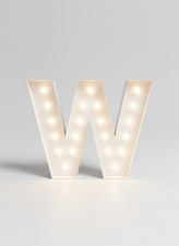 36" Vintage Marquee Letter W - The Original  LED Light-Up Event Letter