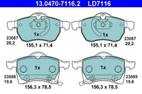 Ate BremsbeläGe Vorne (13.0470-7116.2) FüR Opel Astra G Vauxhall Zafira A Mk Iv