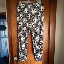 Disney Nightmare Before Christmas Jack Skellington Women Fleece PJ Pants L 12-14