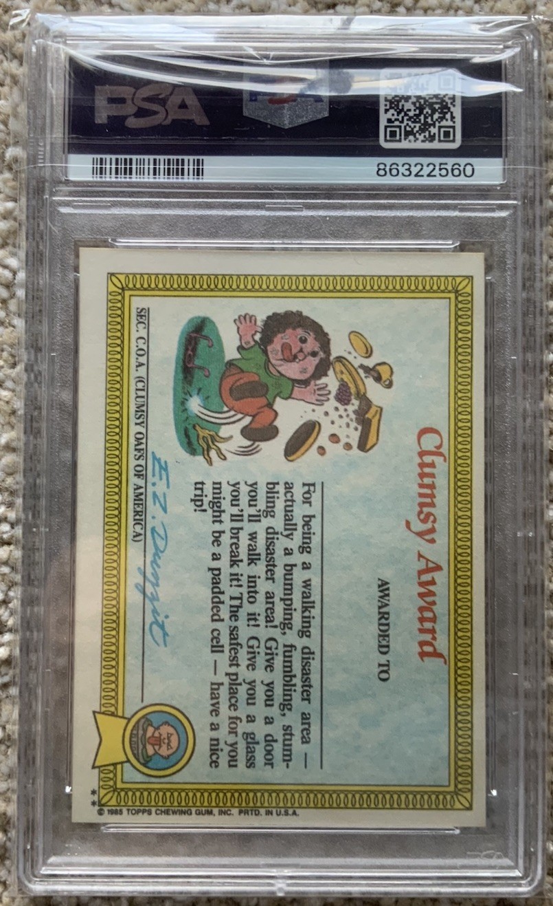 1985 Topps OS1 Garbage Pail Kids 1st Series 1 DRESSY JESSE 20b Matte Card PSA 8 view 2
