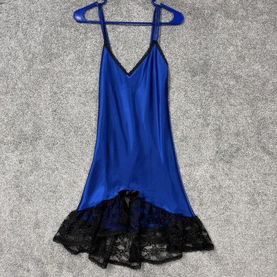 Vintage Petra Fashions Slip Dress S Satin Lace Dark Coquette Fairy Grunge Goth
