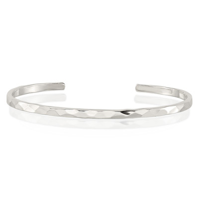 925 Sterlingsilber 3,5 mm klassisch gehämmert Armreif Armband 8 Zoll poliert