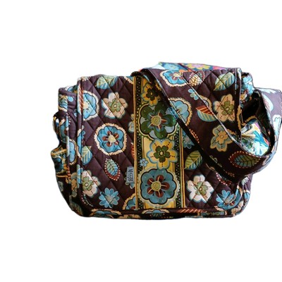 NWT-Maggi B Quilted  10'' Flowered Messenger Style Cross-body Bag