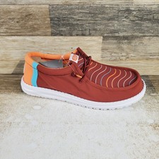 Hey Dude Wally Surf Waves Mens Loafer Shoes Sz 9 Comfort Henna Slip On Round Toe