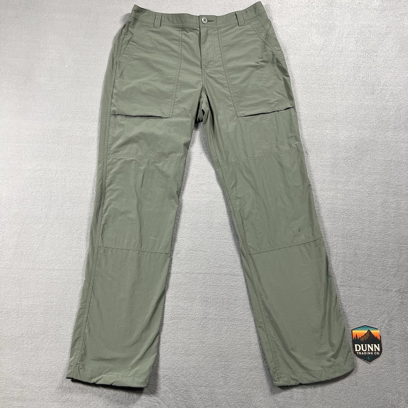 REI Pants Mens 34x32 Green Savanna Trails Straight Hiking Stretch Zip Pocket