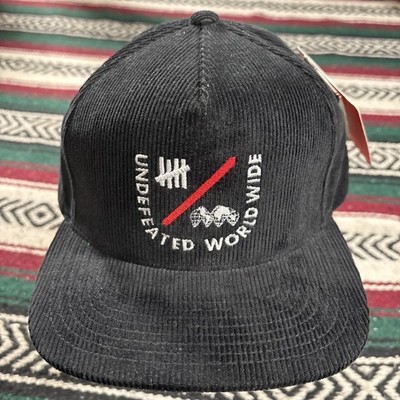 Undefeated Stussy Sample Black Corduroy Strap Back Hat NWT One Of One