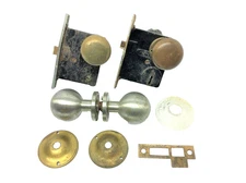 Mixed Vintage Lot Brass Doorknobs, Assemblies, Knobs, Plates, Hardware