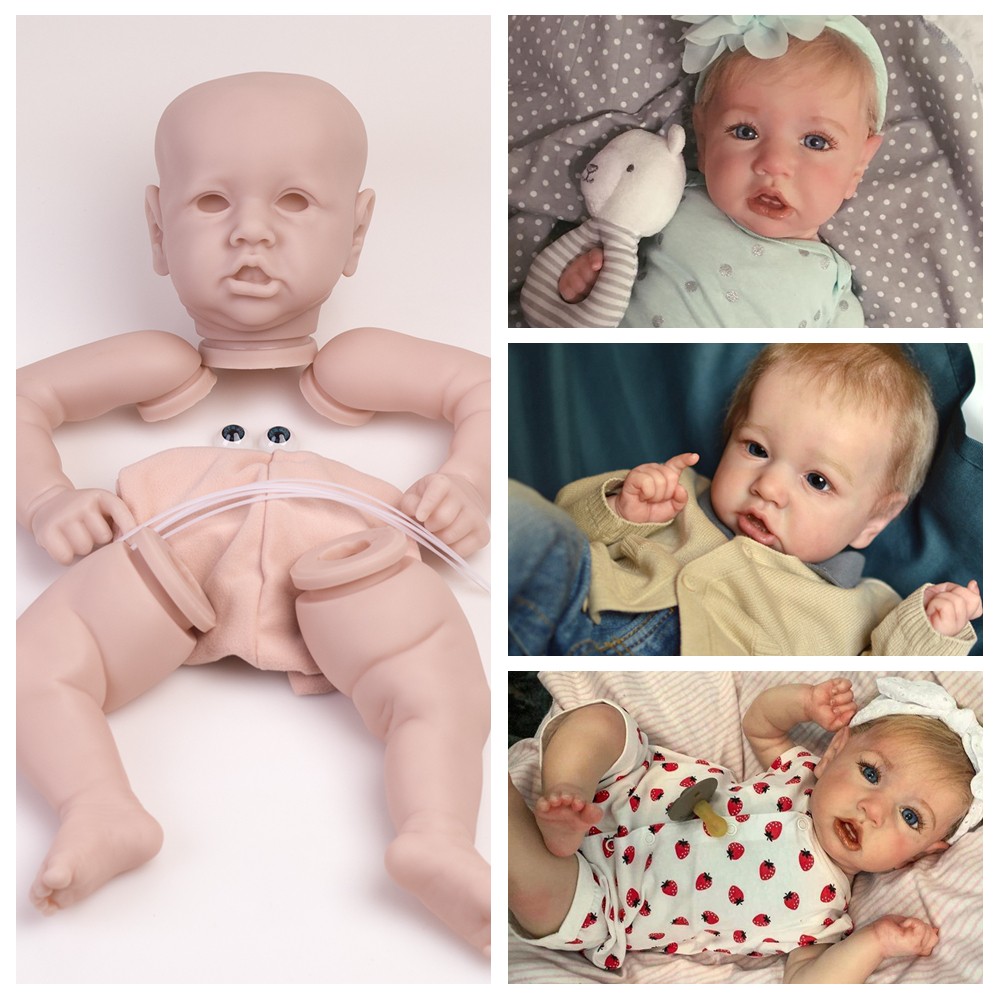 22'' Realistic Reborn Baby Doll Kit Unpainted Vinyl Silicone Baby Parts Kits DIY
