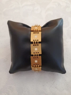 Bracelet vintage métal doré signé Biche De Bere année 90 - Photo 1/4
