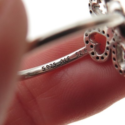 Pandora 925 Sterling Silver Round-Cut C Z Petals of Love Ring Size