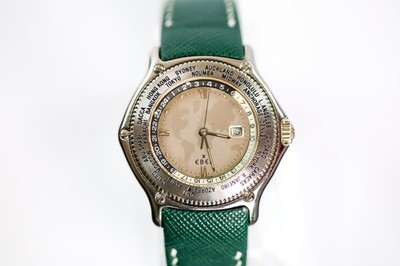 1990's Ebel Voyager Mint Condition Steel 9124913 World Time