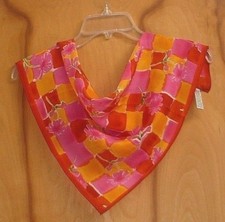 Elaine Gold Very Elegant 100 Luxurious Silk Floral Design Scarf 