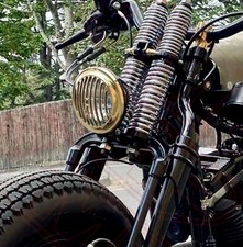 Motorcycle Custom Chopper Bobber Cafe Headlight Headlight Alloy Brass Rim Type 2