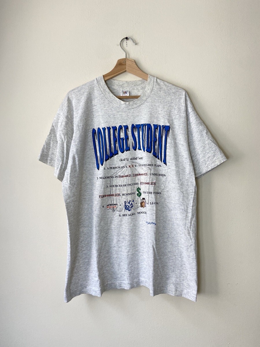 Vintage 90’s College Student Debt Funny University Grey Tee Shirt XL