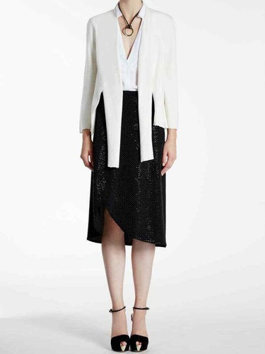 $375 NWT HALSTON HERITAGE SzM TIE FRONT 