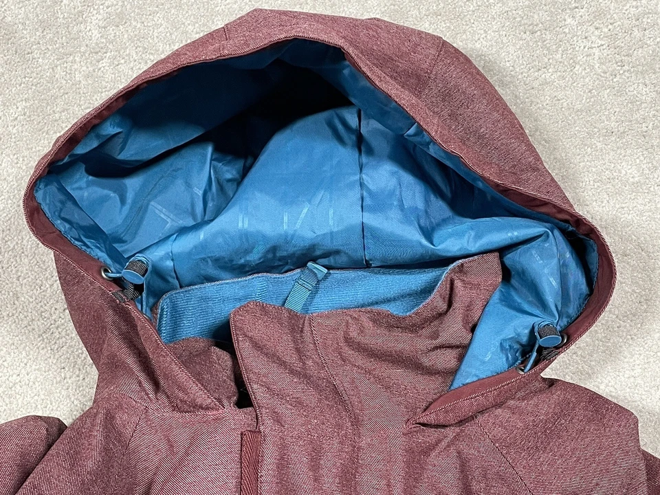 Under Armour Jacket Mens Large Burgundy Snap Zip Mountain MTN Hood Coat L - Image 3 of 4