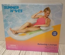 Inflatable Relaxing Lounge Pool Float White for Adults Unisex  NEW