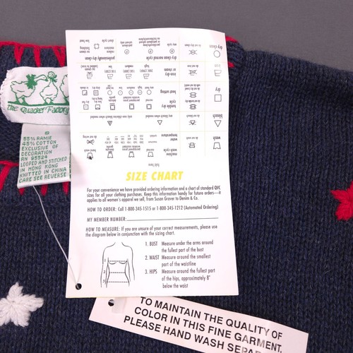 Quaker Factory Womens Small Sweater 4th of July American Flag QVC Blue Red Stars - Picture 12 of 12