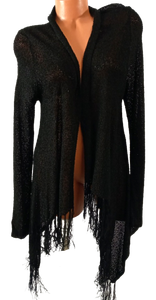 see through black cardigan