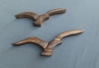 Maritimes Wandobjekt Wanddeko 2 MöWen Mangoholz Massiv 27+17 Cm Inkl. Versand