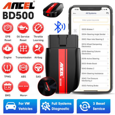 ANCEL BD500 for VAG Car OBD2 Scanner Diagnostic Scan Tool Bluetooth All System