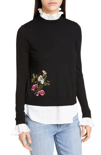 Ted Baker White Pointelle Knit Mini Sweater Dress Long Sleeve Size 4 | eBay