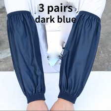 3 Pairs Unisex Faux Leather Oversleeves Sleeve Cover Kitchen Restaurant Home Set