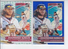 (2) 2022 Donruss Brandon Crawford Diamond Kings Blue Foil + Liberty Giants #26