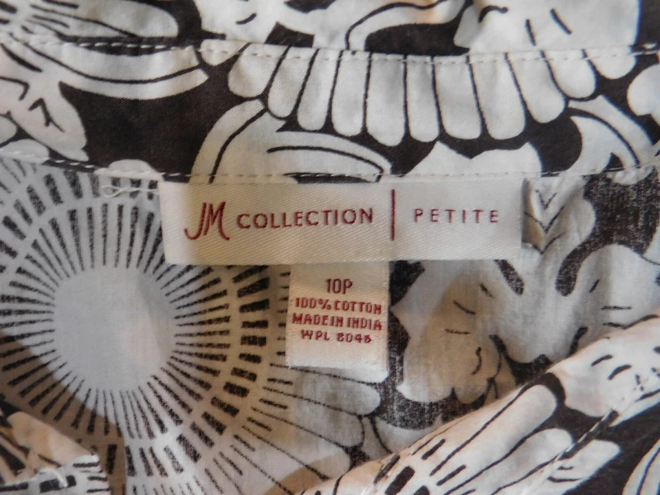 JM Collection top 10 Petite brown floral womens button up classic geometric - Image 4 of 4