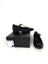 CHANEL Cap Toe Mary Jane Satin Patent Leather CC Logo Low Heel Pumps 39 8.5