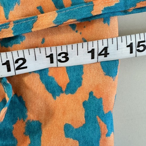 Agua Bendita Linnea Romper Balam Print Orange Blue Leopard Sz M Pockets Bohemian - Picture 12 of 18