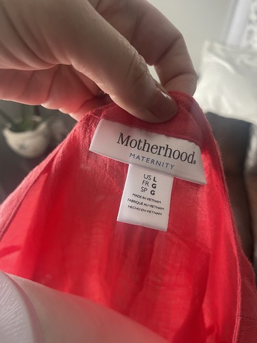 Motherhood Maternity Women's Large Coral button down top.  - Picture 5 of 8