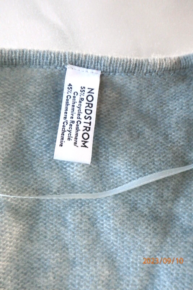 NORDSTROM кашемир синий шаль надежном пончо карманы один размер F694 - Изображение 3 из 4