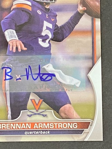 Brennan Armstrong 2022 Bowman Chrome University #53 Auto - Picture 4 of 10