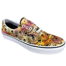 VANS Era (Bandana) Skate Shoe Sneaker Tie Dye Orange Canvas Skull Print