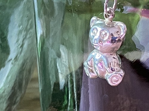 Vintage 925 Sterling Silver TeddyBear Pendant Necklace - Picture 5 of 12