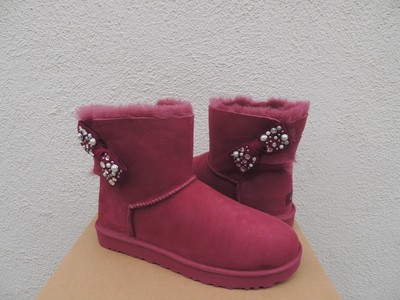 ugg mini bailey brilliant bow genuine shearling bootie