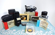 CANON AE-1 SLR MANUAL FOCUS 35mm Film CAMERA  MASSIVE BUNDLE 
