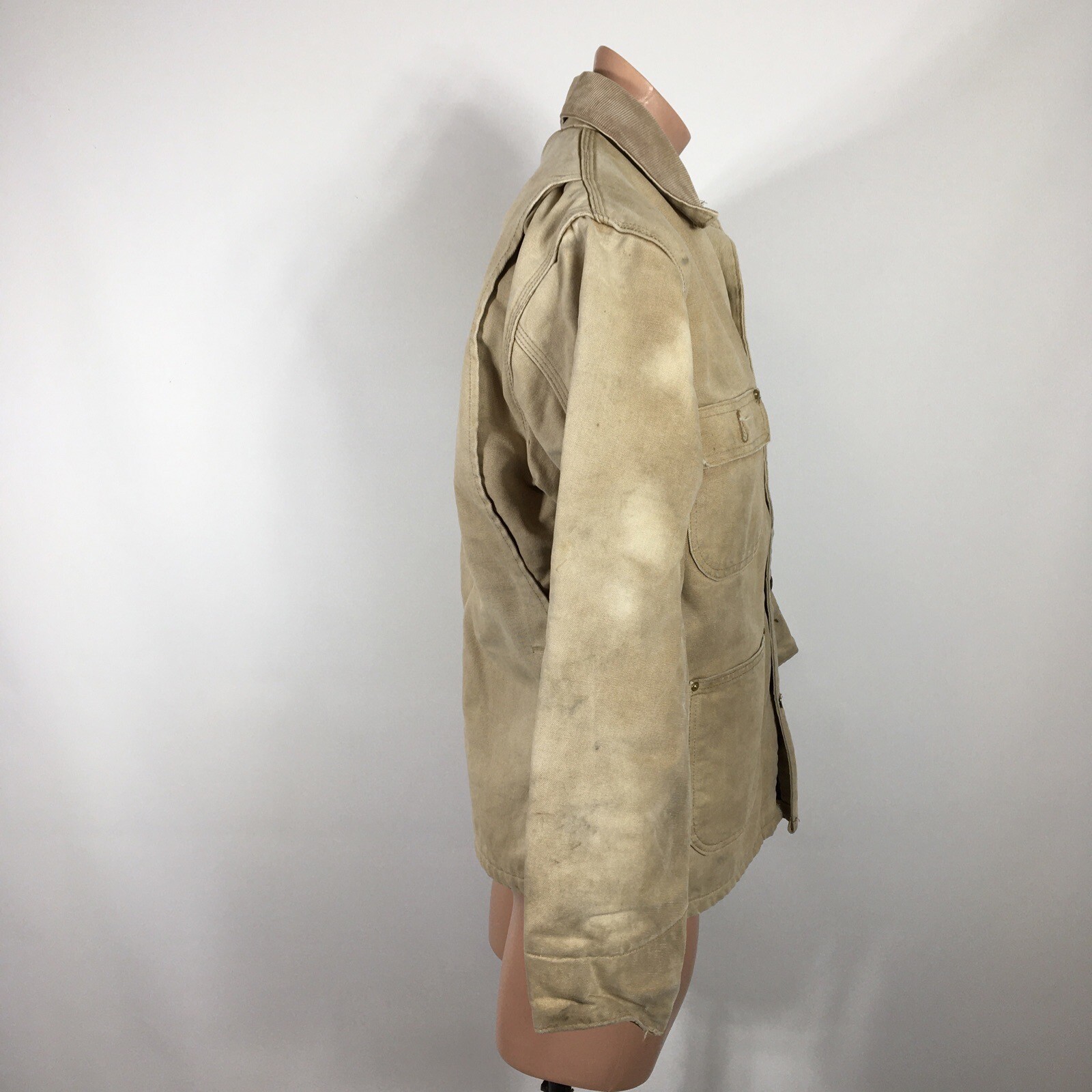 Vintage 1989 Carhartt Blanket Lined Chore Jacket 40R USA Brown Canvas UOP Saftey thumbnail 7