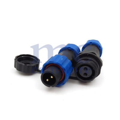 SD13 10A 2 Pin IP68 Bulkhead Docking Plug Socket,LED Power Cable Wire Connector