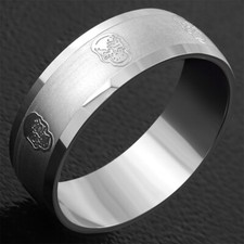 Anello Uomo Acciaio Inossidabile Motivo Teste Da Morte Incisa Biker Conveniente